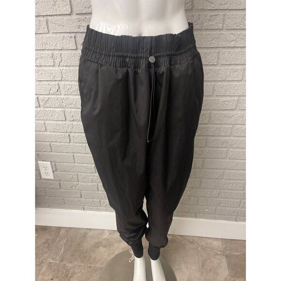 H&M Women Black Twill High Waisted Jogger Size 14 - Picture 1 of 12